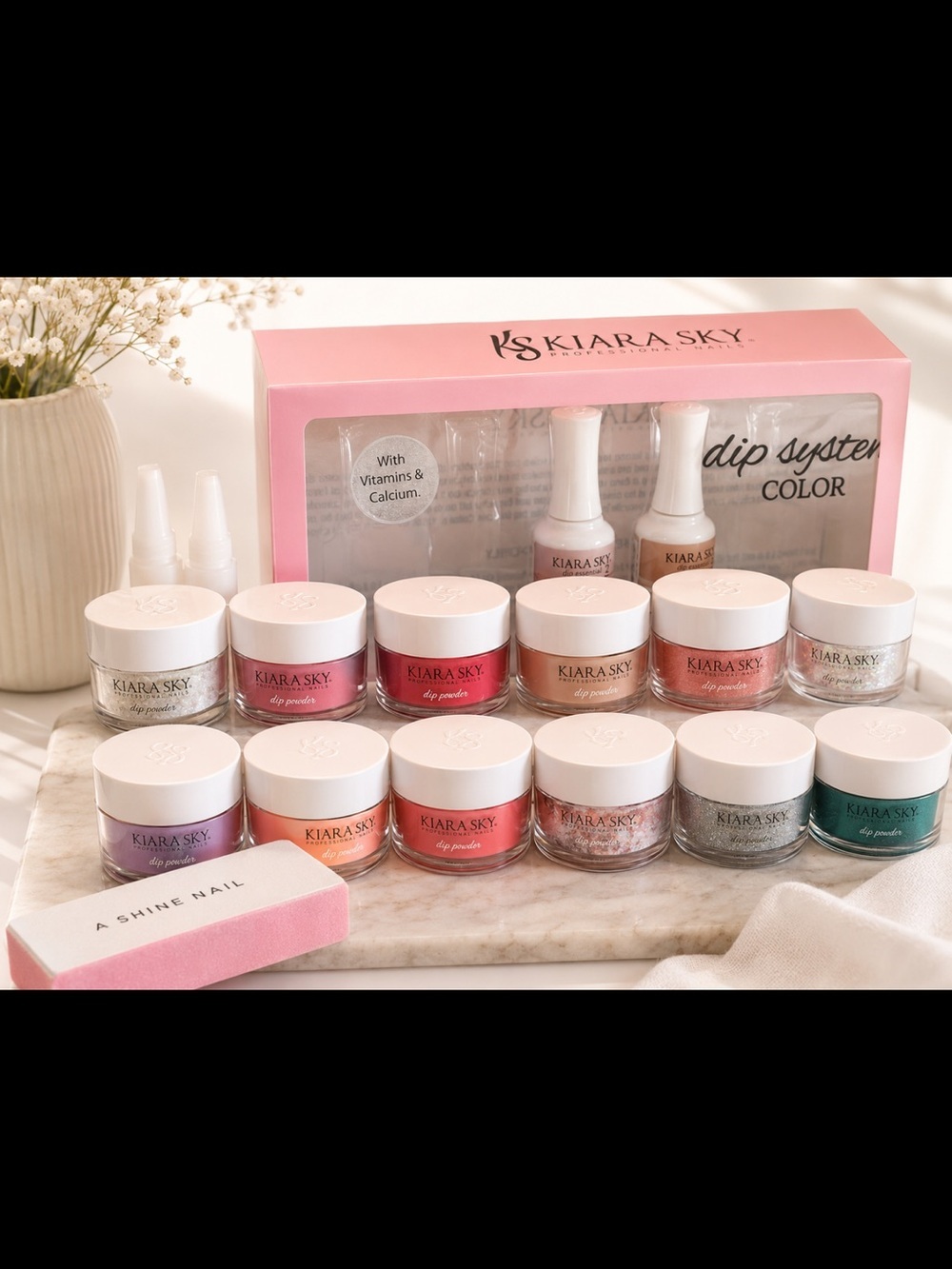 Kiara Sky Dip Powders and Supplies  Press-On Nail Powder Set